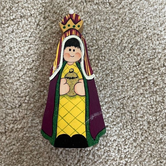 VGC Three Kings of Orient Wood Wooden Painted Nativity Manger Figures Christmas - Picture 4 of 7